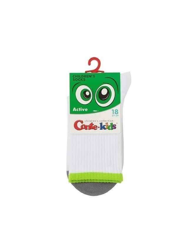 Children's socks CONTE-KIDS ACTIVE, s.16, 1021 white-lettuce green - 6