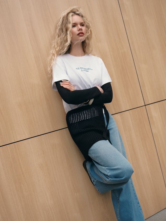 Women's scarf CONTE LDK25195, s.34*60, black - 3