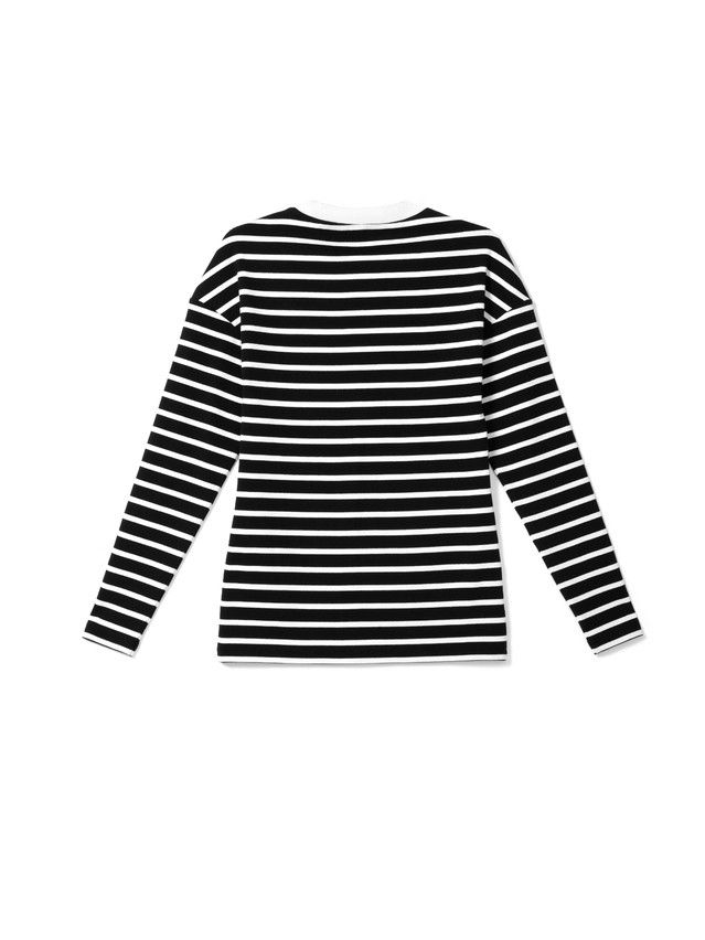Women's polo neck shirt CONTE ELEGANT LD 827, s.170-100, black-white - 5