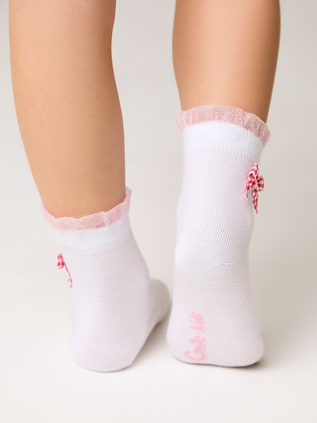 Children's socks CONTE-KIDS TIP-TOP, s.12, 1000 white-pink - 1