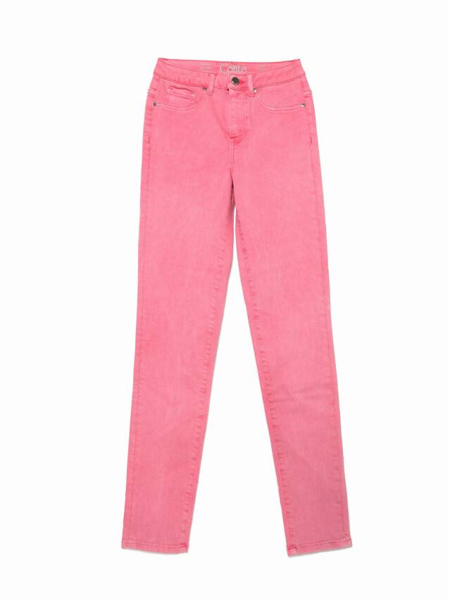 Skinny jeans with High rise CON-236, s.170-102, washed candy pink - 4