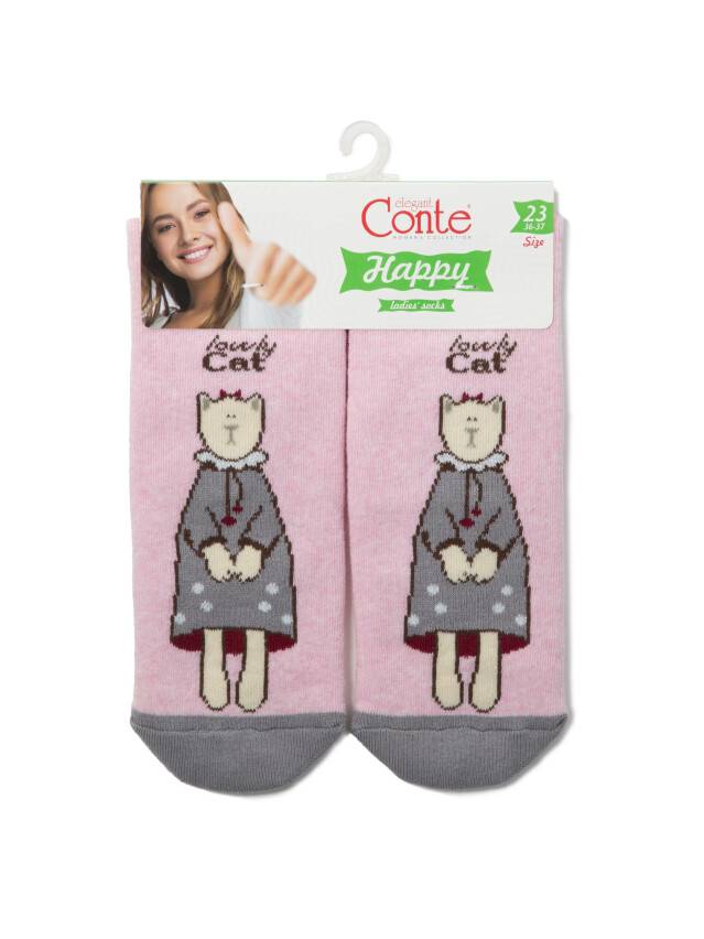 Women's socks CONTE ELEGANT HAPPY, s.23, 292 light pink - 3
