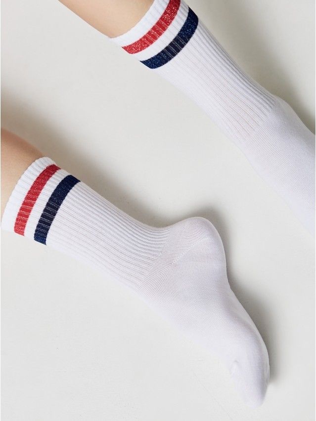 Women's cotton socks ACTIVE 19C-65SP, rives. 36-37, 157 white-red - 6