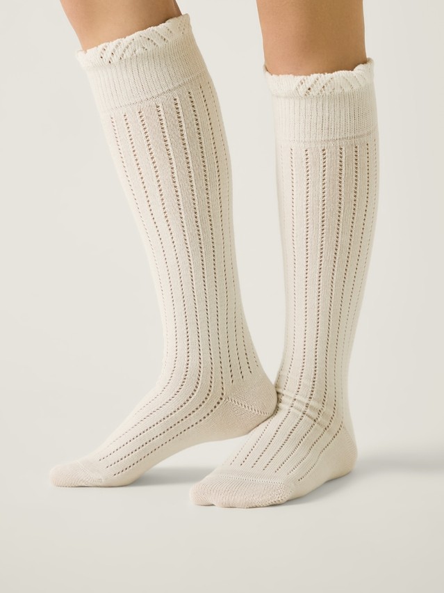 Women's knee high socks CONTE ELEGANT CLASSIC, s.23-25, 011 milky - 1