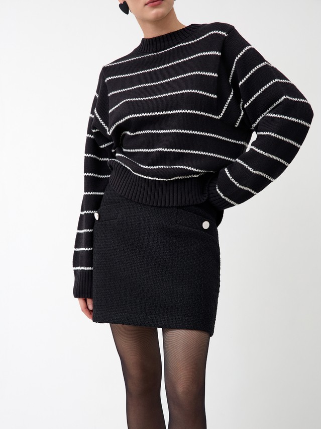 Women's pullover CONTE ELEGANT LDK24114, s.170-84, black-ecru - 3