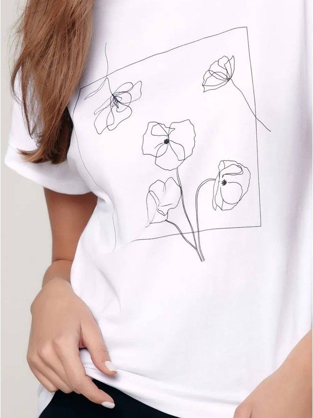 Women's polo neck shirt CONTE ELEGANT LD 1213, s.170-100, white - 1