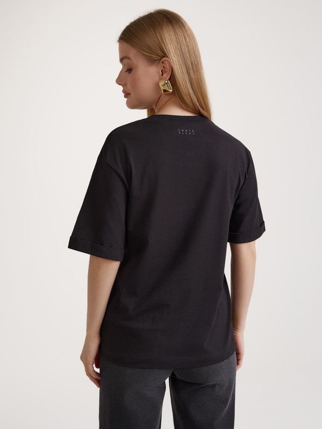 Women's polo neck shirt CONTE ELEGANT LD 3207, s.170-84, black - 2