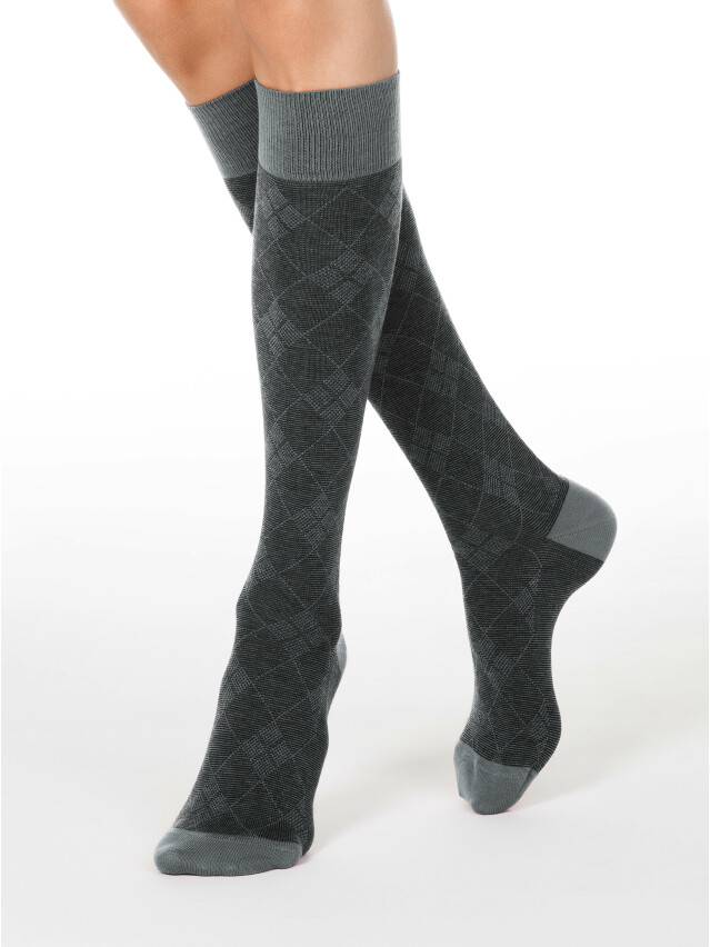 Women's knee high socks CONTE ELEGANT CLASSIC, s.25, 003 grey - 1