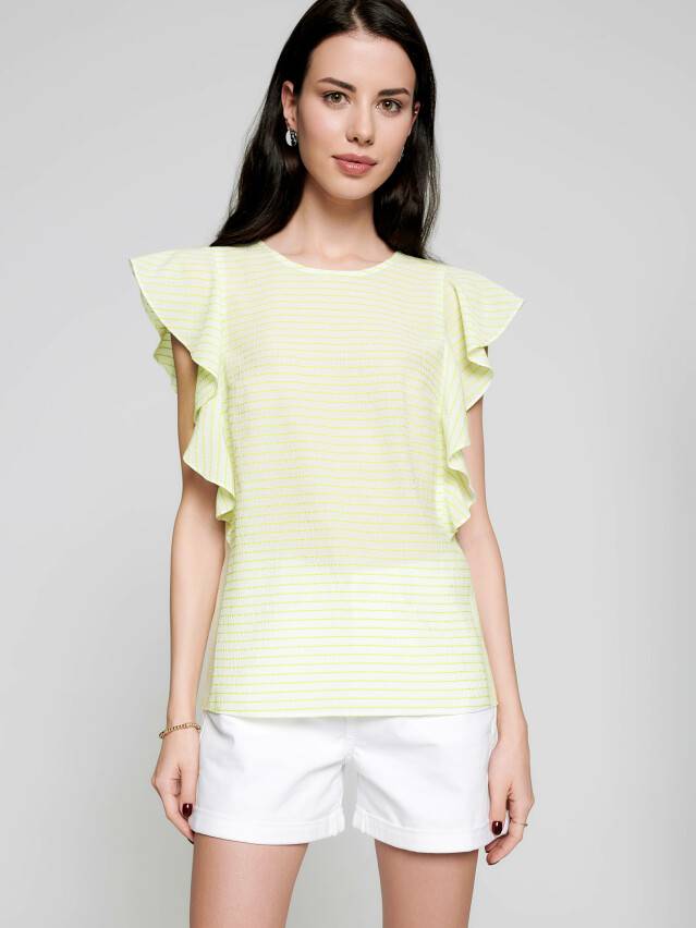 Women's blouse LBL 1093, s.170-84-90, white-neo lime - 1