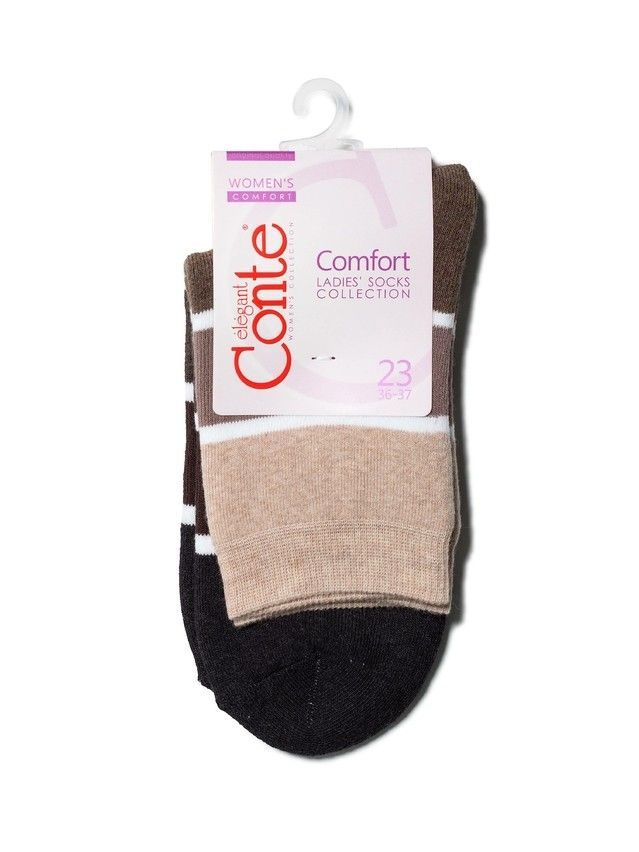 Women's cotton socks COMFORT (terry) 7S-47SP, s. 23, 212 chocolate - 3