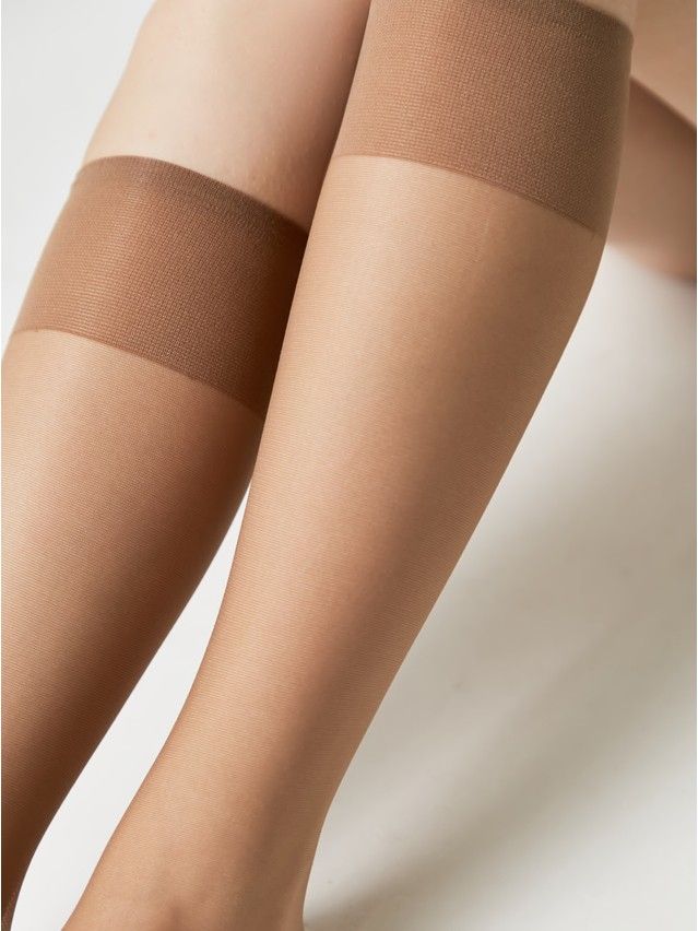 Women's knee high socks CONTE ELEGANT TENSION SOFT 20 (1 pair),s.23-25, bronz - 7