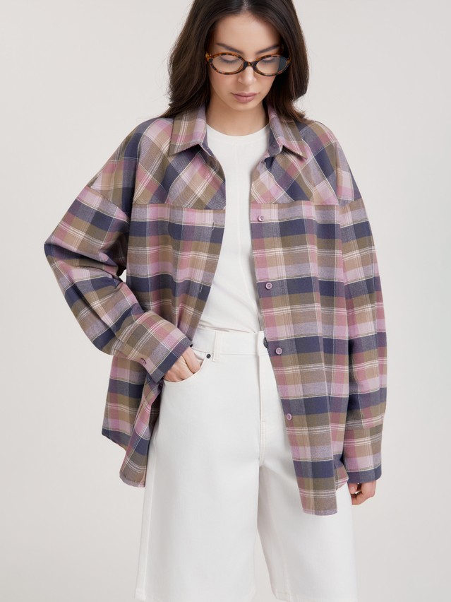 Women's shirt CONTE LRU 3659, s.170-84-90, pink-check - 3