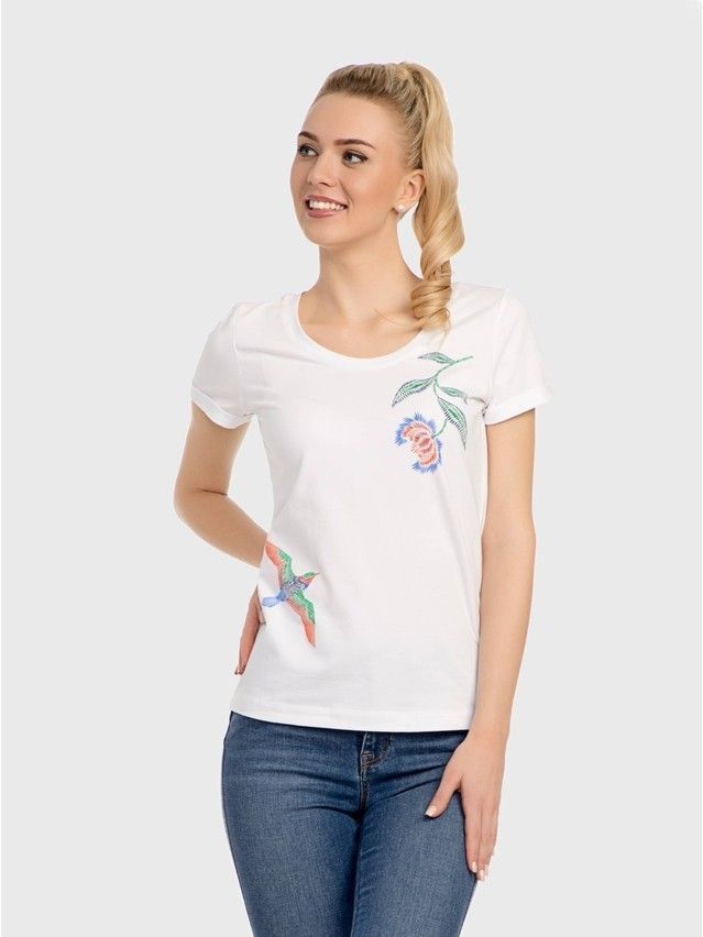 Women's polo neck shirt CONTE ELEGANT LD 736, s.170-100, white - 1