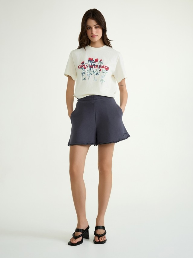 Women's polo neck shirt CONTE ELEGANT LD 3029, s.170-92, milk-flowers - 4