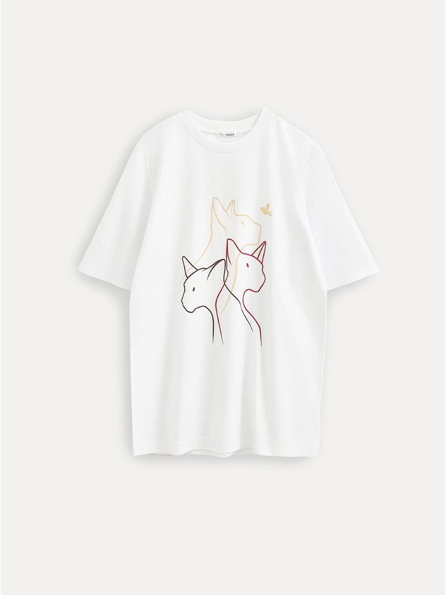 Women's polo neck shirt CONTE ELEGANT LD 3036, s.170-92, white-cats - 5