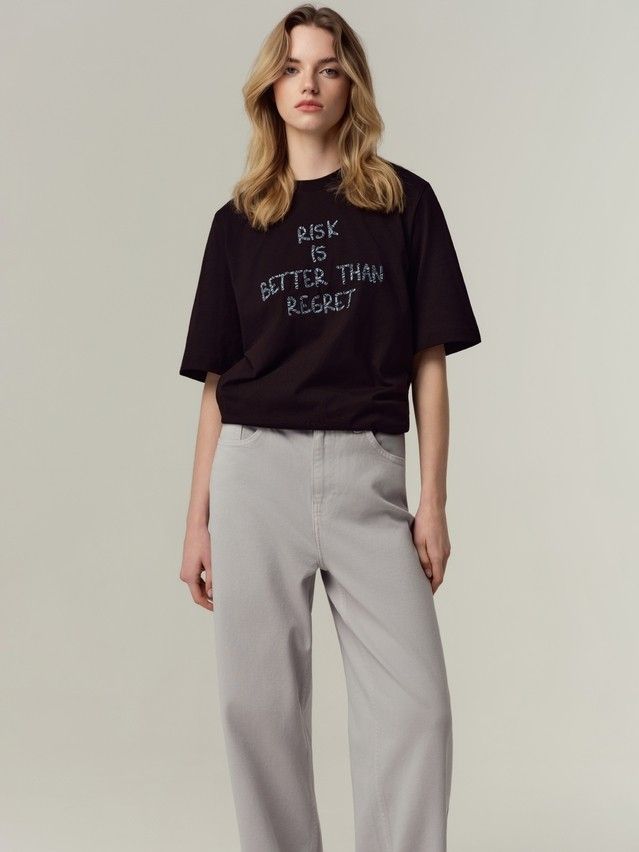 Women's polo neck shirt CONTE LD 3452, s.170-88, black-risk - 1