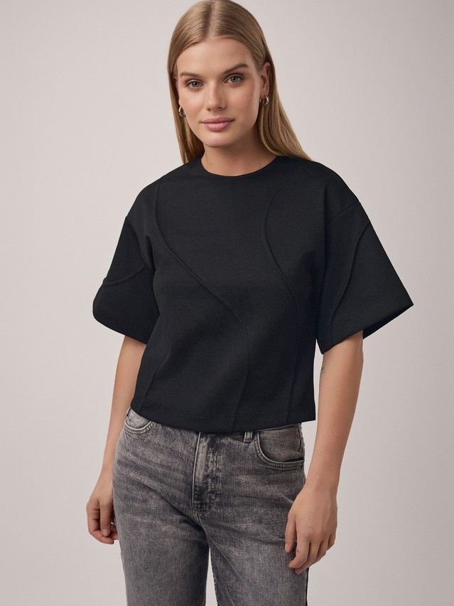 Women's polo neck shirt CONTE ELEGANT LD 2805, s.170-92, black - 1