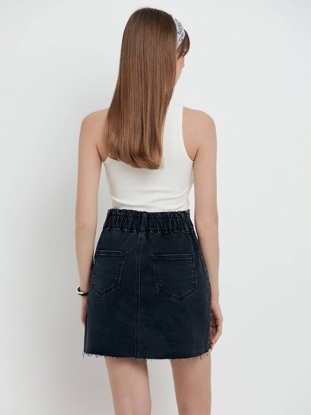 Denim skirt CONTE ELEGANT CON-424, s.170-86, washed black - 3