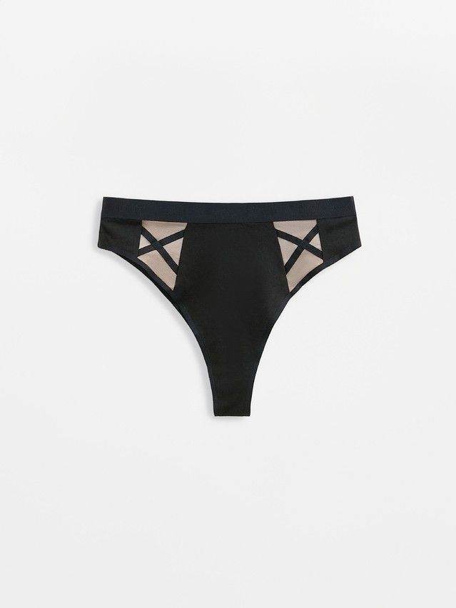 Women's panties CONTE ELEGANT CRISS CROSS LBR 2995, s.90, black-natural - 4