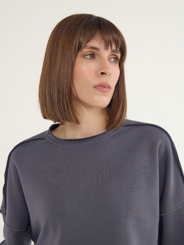 Women's polo neck shirt CONTE ELEGANT LD 3055, s.170-92, graphite - 4