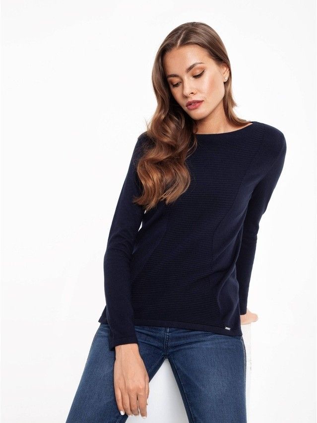 Women's polo neck shirt CONTE ELEGANT LDK030, s.158,164-88, dark blue - 1