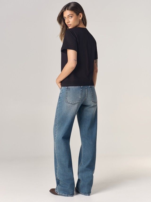 Women's polo neck shirt CONTE LD 3470, s.170-88, black-rosehip - 3