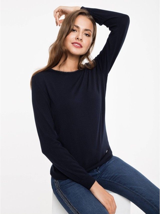 Women's polo neck shirt CONTE ELEGANT LDK023, s.158,164-84, dark blue - 1