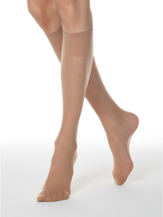 Women's knee high socks CONTE ELEGANT TENSION SOFT 20 (1 pair),s.23-25, natural - 2