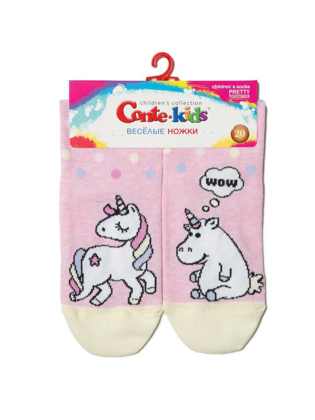 Children's socks CONTE-KIDS CHEERFUL LEGS, s.30-32, 338 light pink - 2