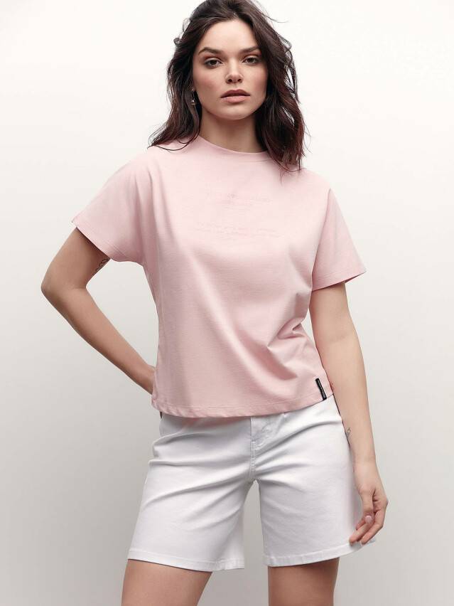 Women's polo neck shirt CONTE ELEGANT LD 1677, s.170-100, romantic pink - 2