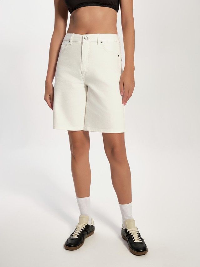 Denim shorts CONTE ELEGANT CON-758, s.170-90, off white - 3