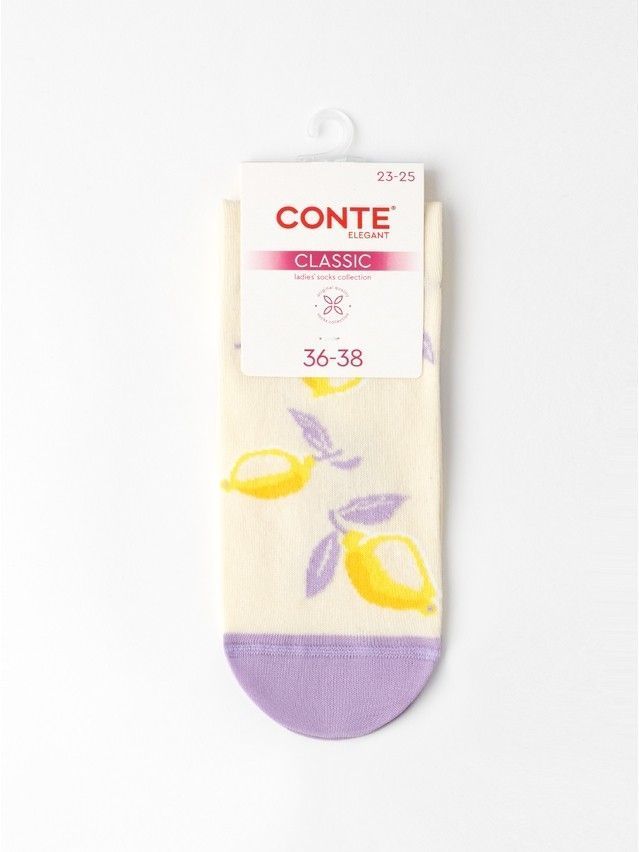 Women's socks CONTE ELEGANT CLASSIC, s.23-25, 963 cream-lilac - 6