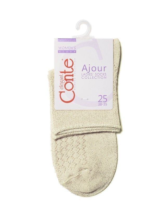 Women's viscose socks AJOUR 19С-186SP, s.36-37, 180 cream - 3