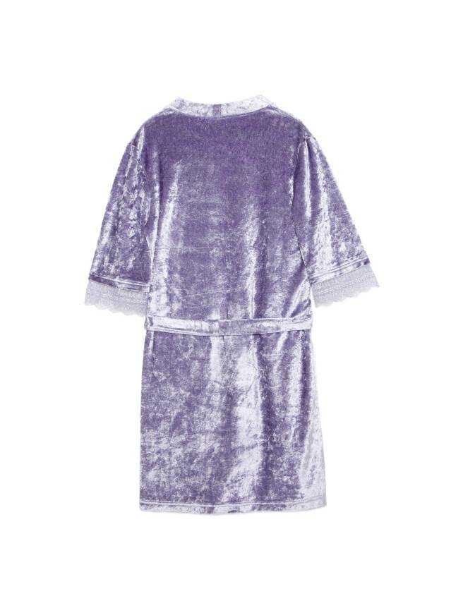 Velour bathrobe for home LHW 1006, s.170-84-90, grey-lilac - 4