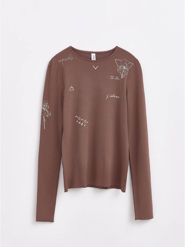 Women's polo neck shirt CONTE ELEGANT LD 1445, s.170-92, dark cappuccino - 1