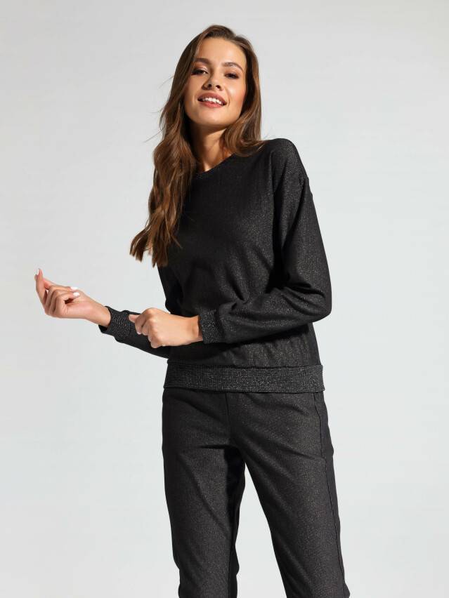Sweatshirt LD 1043-1, s.170-100, shiny black - 1