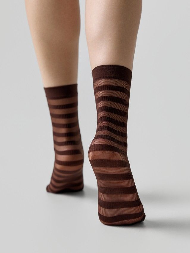 Women's socks CONTE ELEGANT FANTASY, s.23-25, chocolate - 3