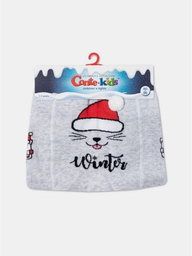 Children's tights CONTE-KIDS NEW YEAR, s.80-86 (14),669 light grey - 4