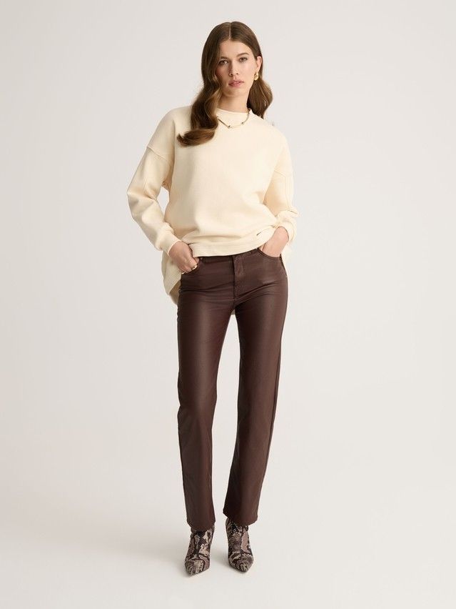 Women's polo neck shirt CONTE ELEGANT LD 2829, s.170-100, milk - 1