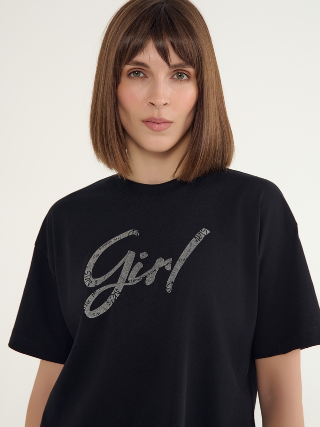 Women's polo neck shirt CONTE ELEGANT LD 3032, s.170-92, black-girl - 3