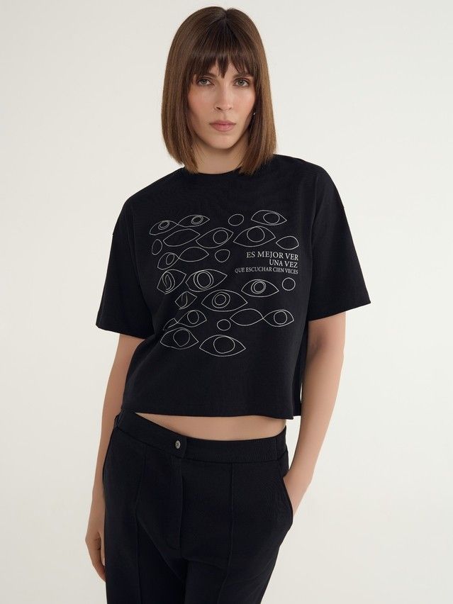 Women's polo neck shirt CONTE ELEGANT LD 3032, s.170-92, black-eyes - 1