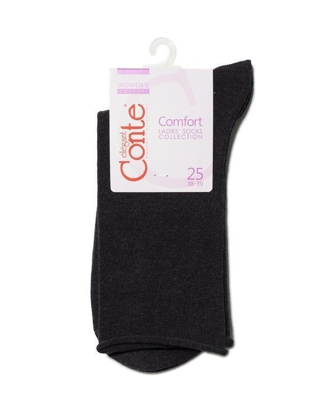 Women's cotton socks COMFORT (without elastic) 19C-101SP, rives. 36-37, 000 graphite - 3