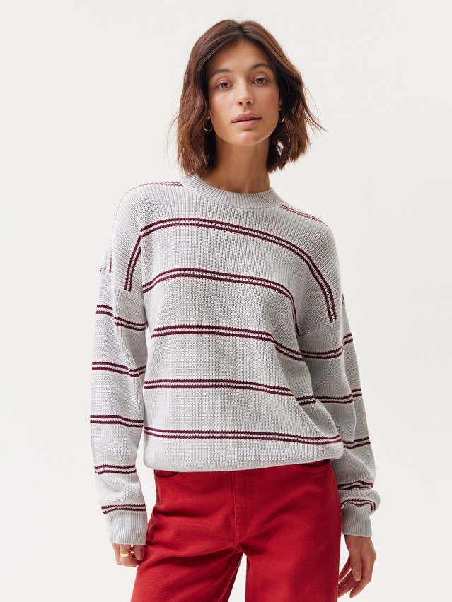 Women's pullover CONTE LDK25102, s.170-84, grey-burgundy - 1
