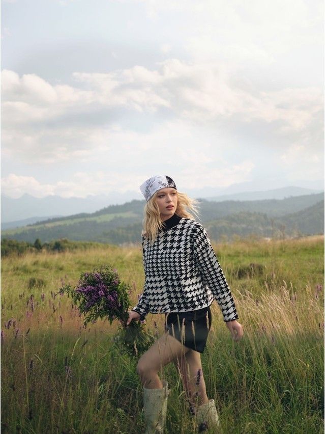 Women's pullover CONTE ELEGANT LDK23103, s.170-84, black-white - 1