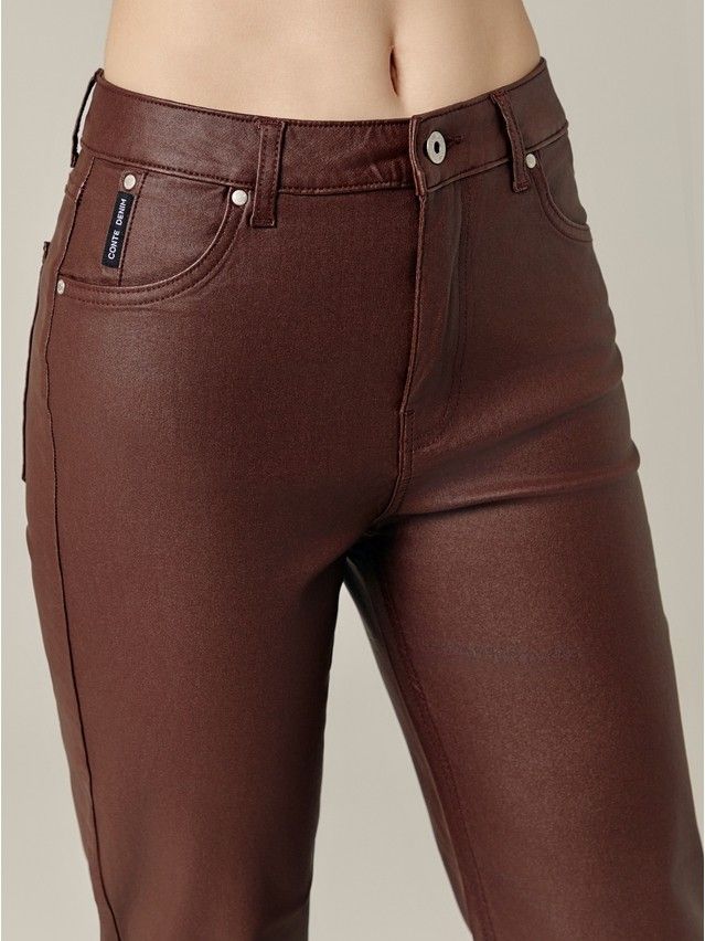 Denim trousers CONTE ELEGANT CON-712, s.170-94, chocolate - 5