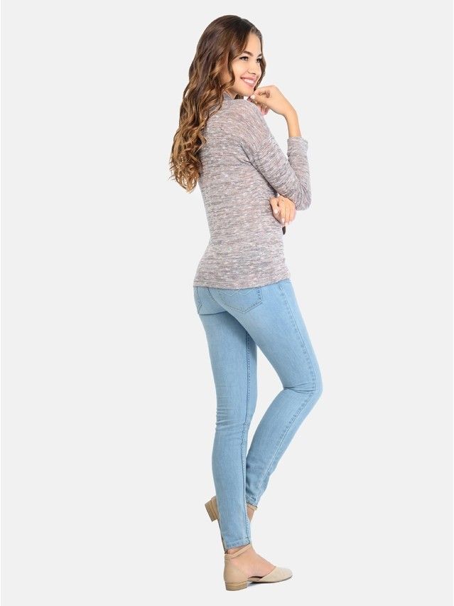 Women's polo neck shirt CONTE ELEGANT LD 687, s.158,164-100, powder - 3