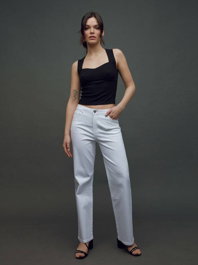 Denim trousers CONTE ELEGANT CON-419, s.170-102, white - 1