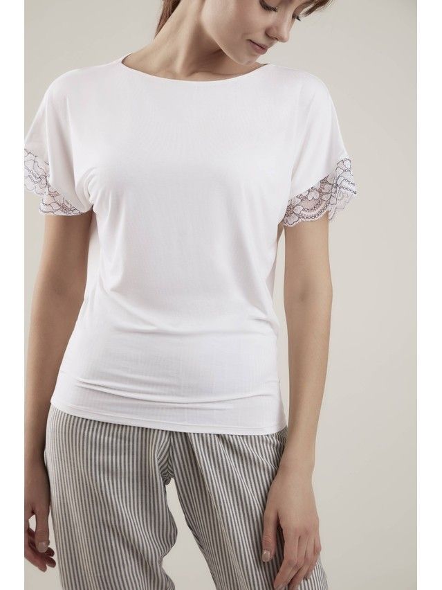 Short-sleeved top CONTE ELEGANT FUSION TA0017, s.164,170-84, white - 1