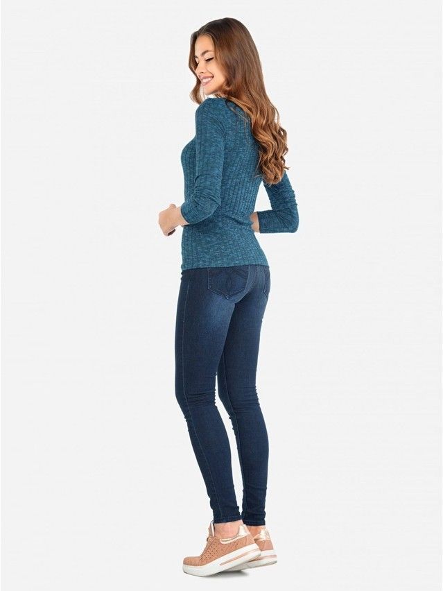 Women's polo neck shirt CONTE ELEGANT LD 676, s.158,164-100, greenness of the sea - 2