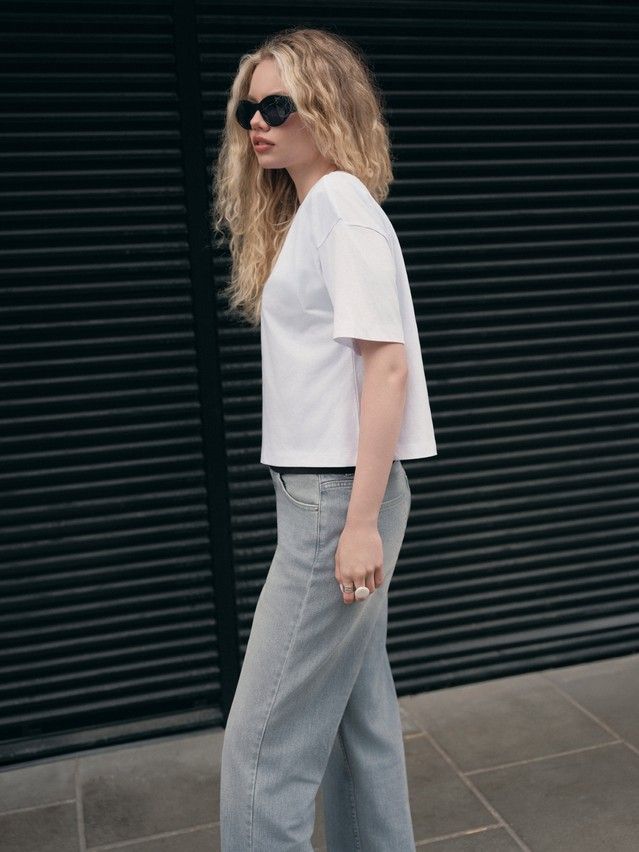 Women's polo neck shirt CONTE ELEGANT LD 3033, s.170-88, white-pacific - 5